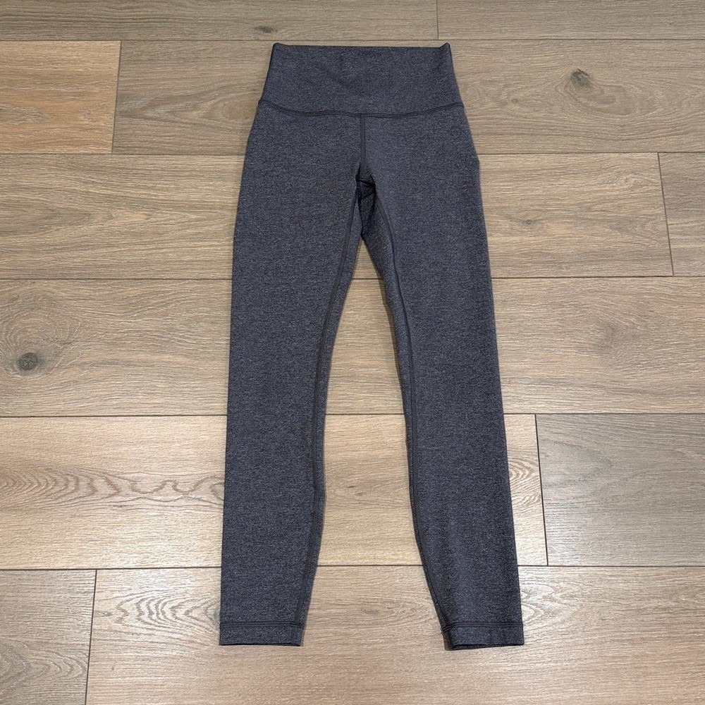 LULULEMON Heathered Black Gray Wunder Under High-Rise Tight 25" Luxtreme Size‎ 4